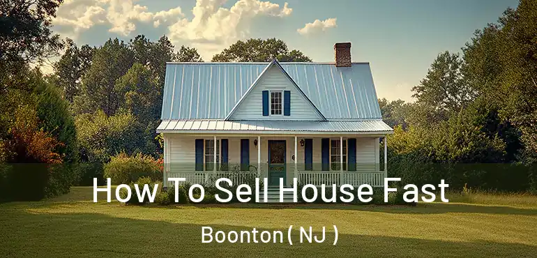  How To Sell House Fast Boonton ( NJ )